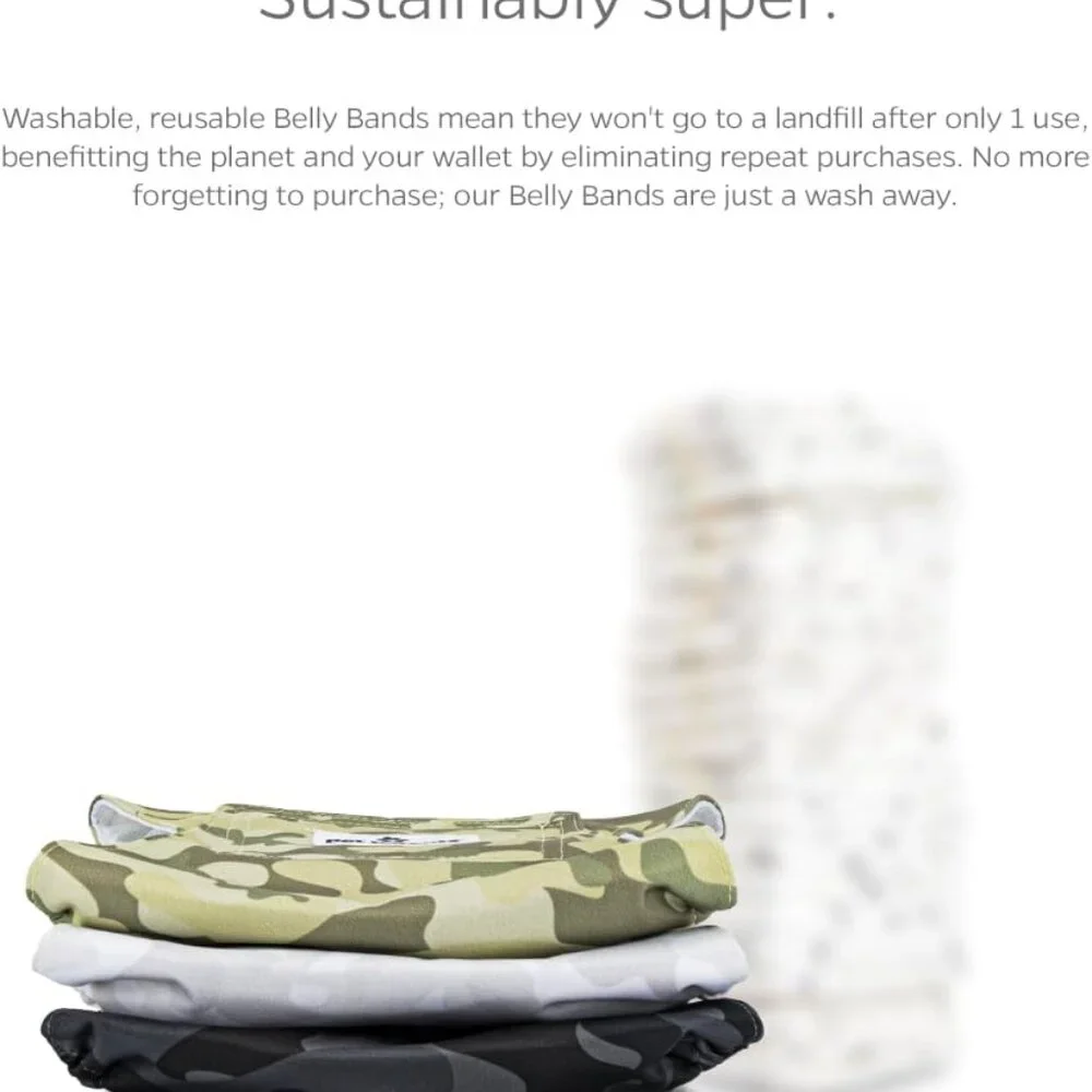 Pet Parents® Washable Belly Bands for Male Dogs (3pack) Camo Sz. L
